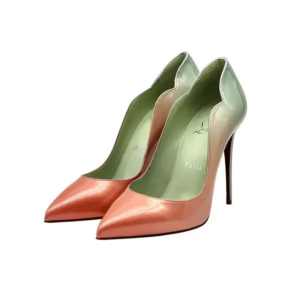 Christian Louboutin Hot Chick Patent Leather Pumps Blush Green EU 38 US 8 - NWB - Picture 2 of 11